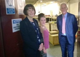 Gordon Marsden with Jill Partington (left) and Lauren Codling