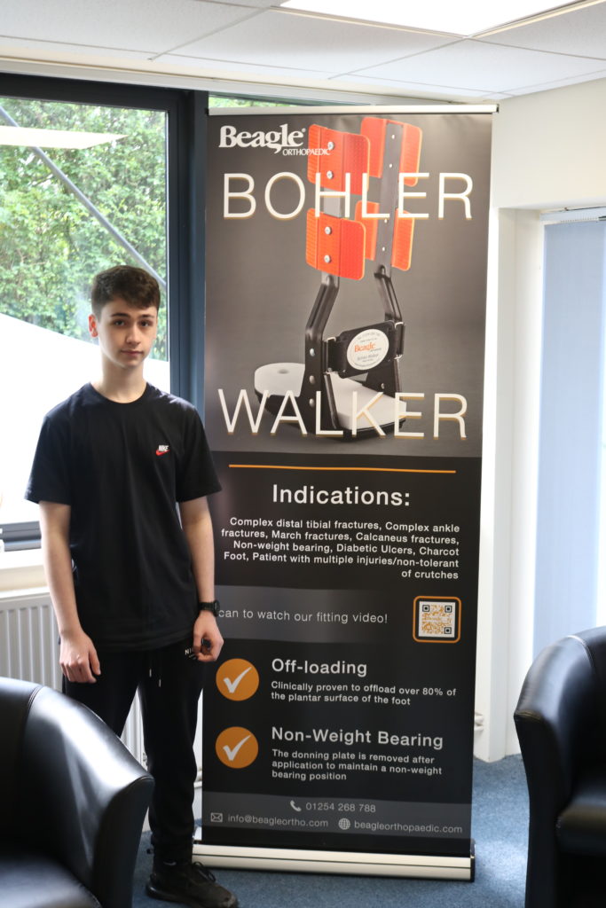 NLTG Apprentice Lukas Roe-Bell giving a tour of Beagle Orthopaedic 